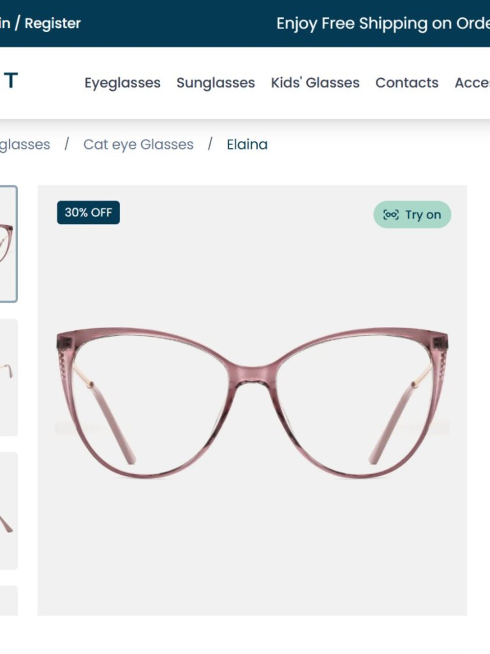 Elaina Cat Eye Glasses